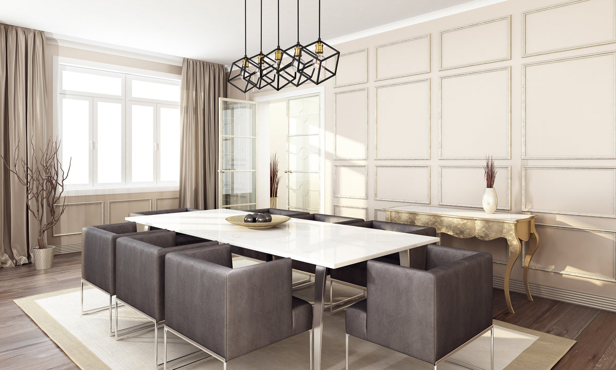 Vertical 5 Light Linear Chandelier