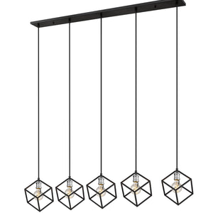 Vertical 5 Light Linear Chandelier