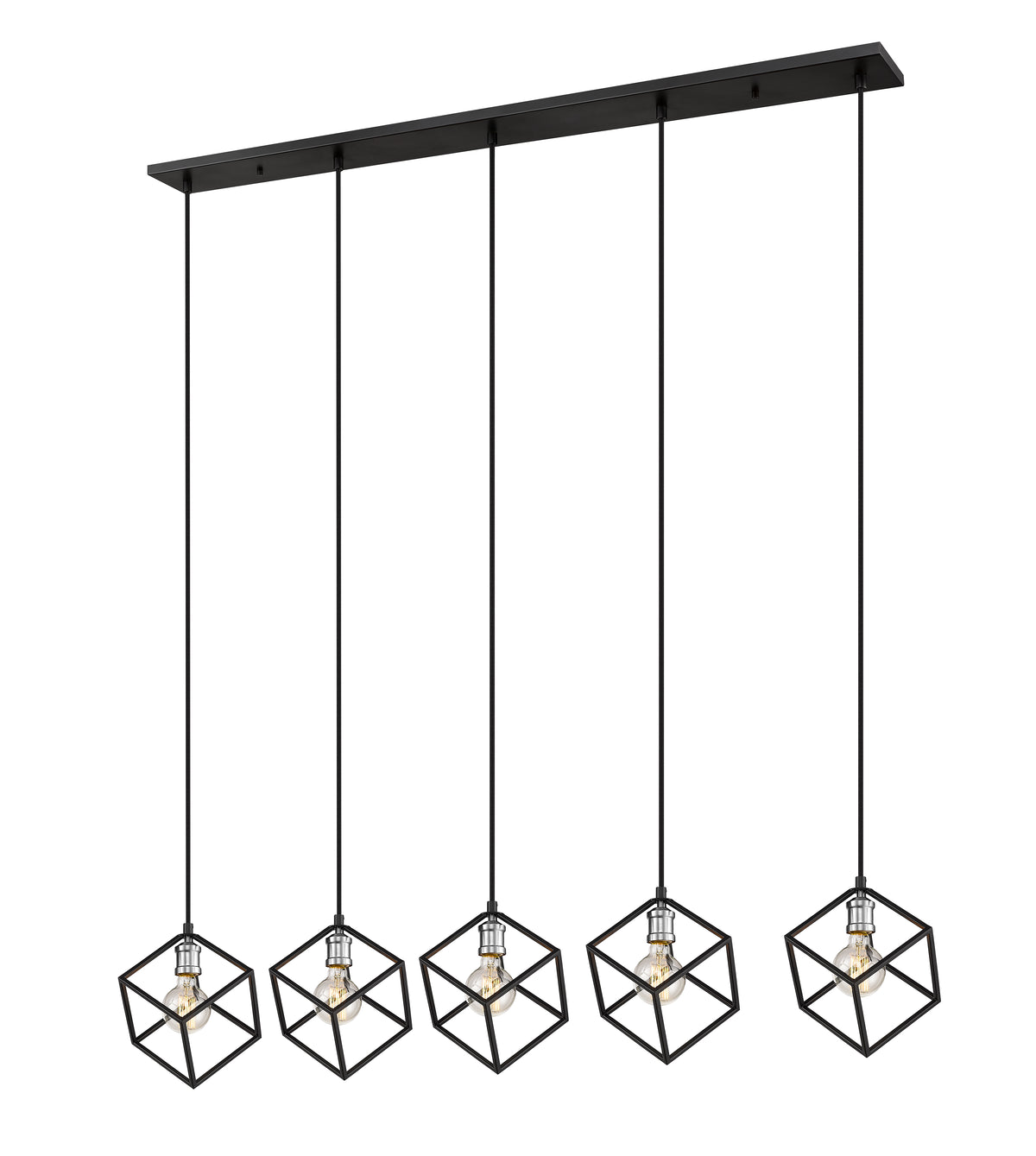 Vertical 5 Light Linear Chandelier