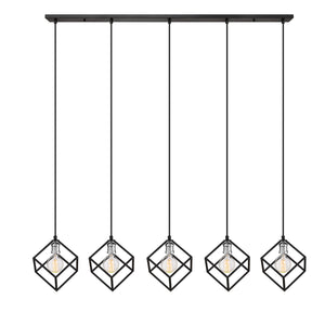 Vertical 5 Light Linear Chandelier