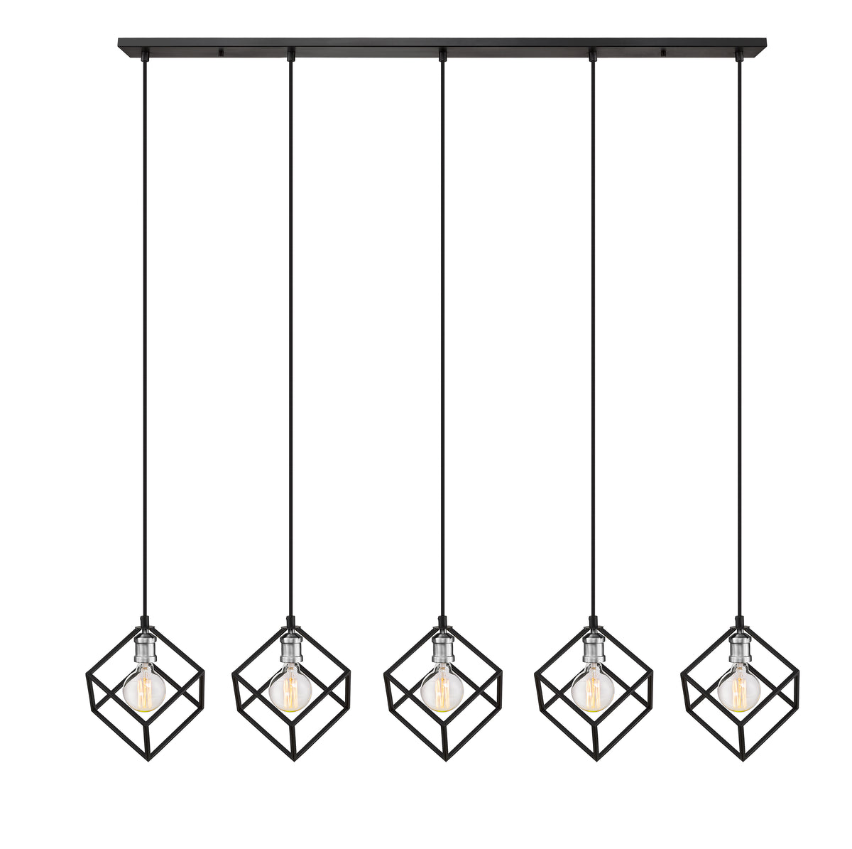 Vertical 5 Light Linear Chandelier