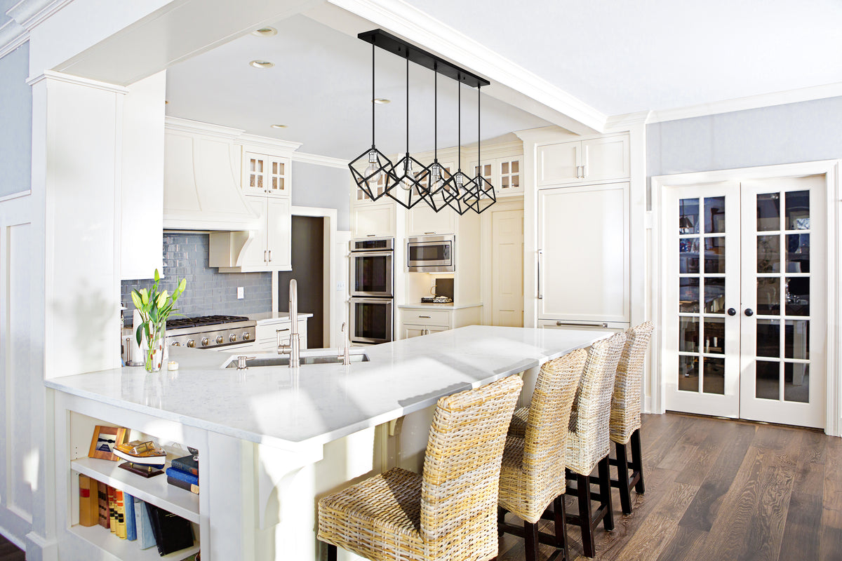 Vertical 5 Light Linear Chandelier