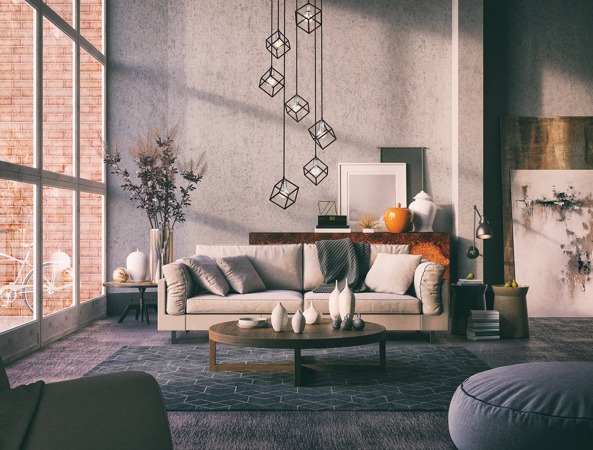 Vertical 7 Light Chandelier