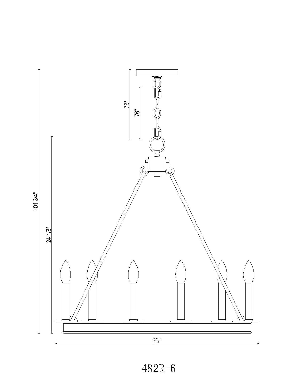 Barclay 6 Light Chandelier