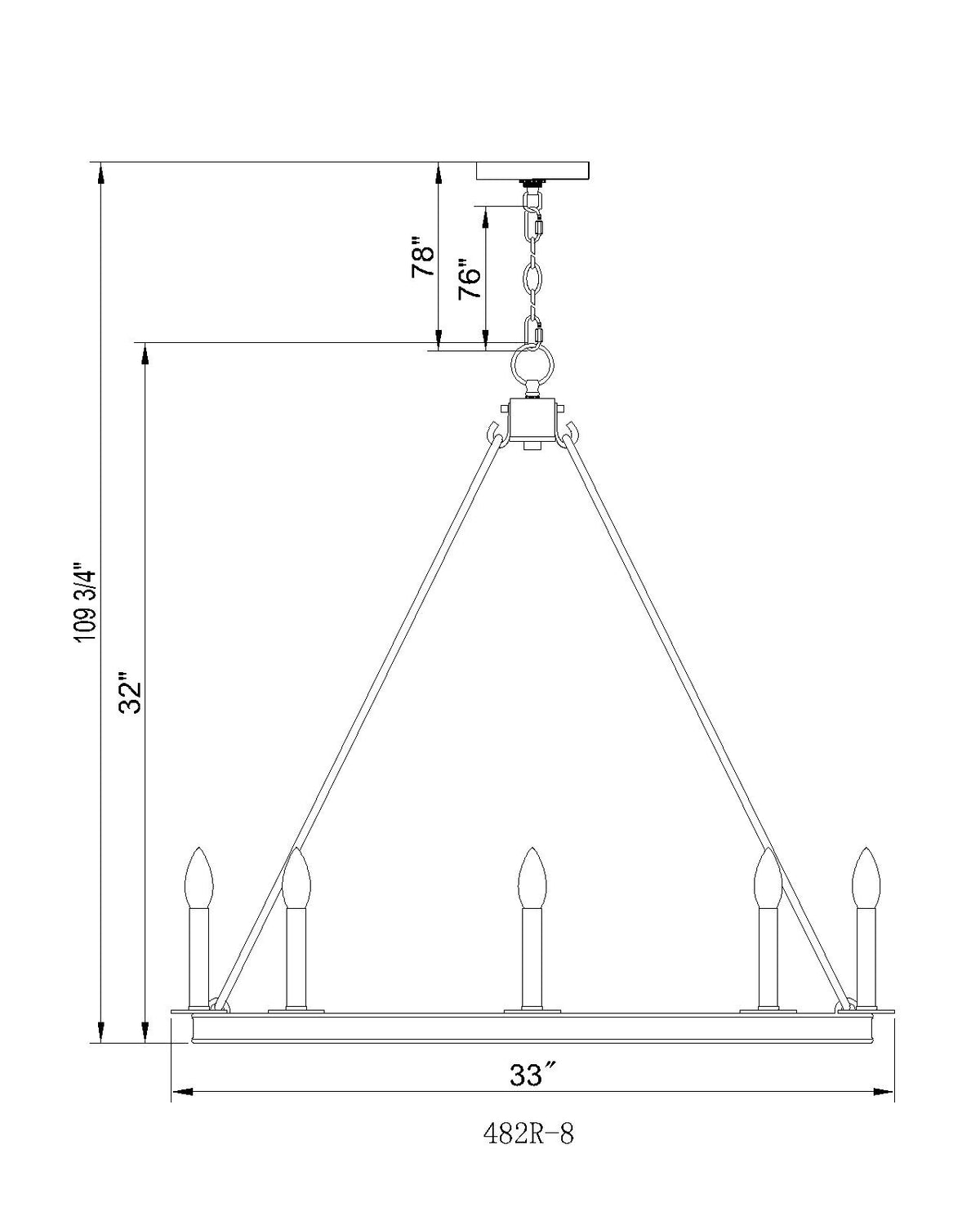Barclay 8 Light Chandelier