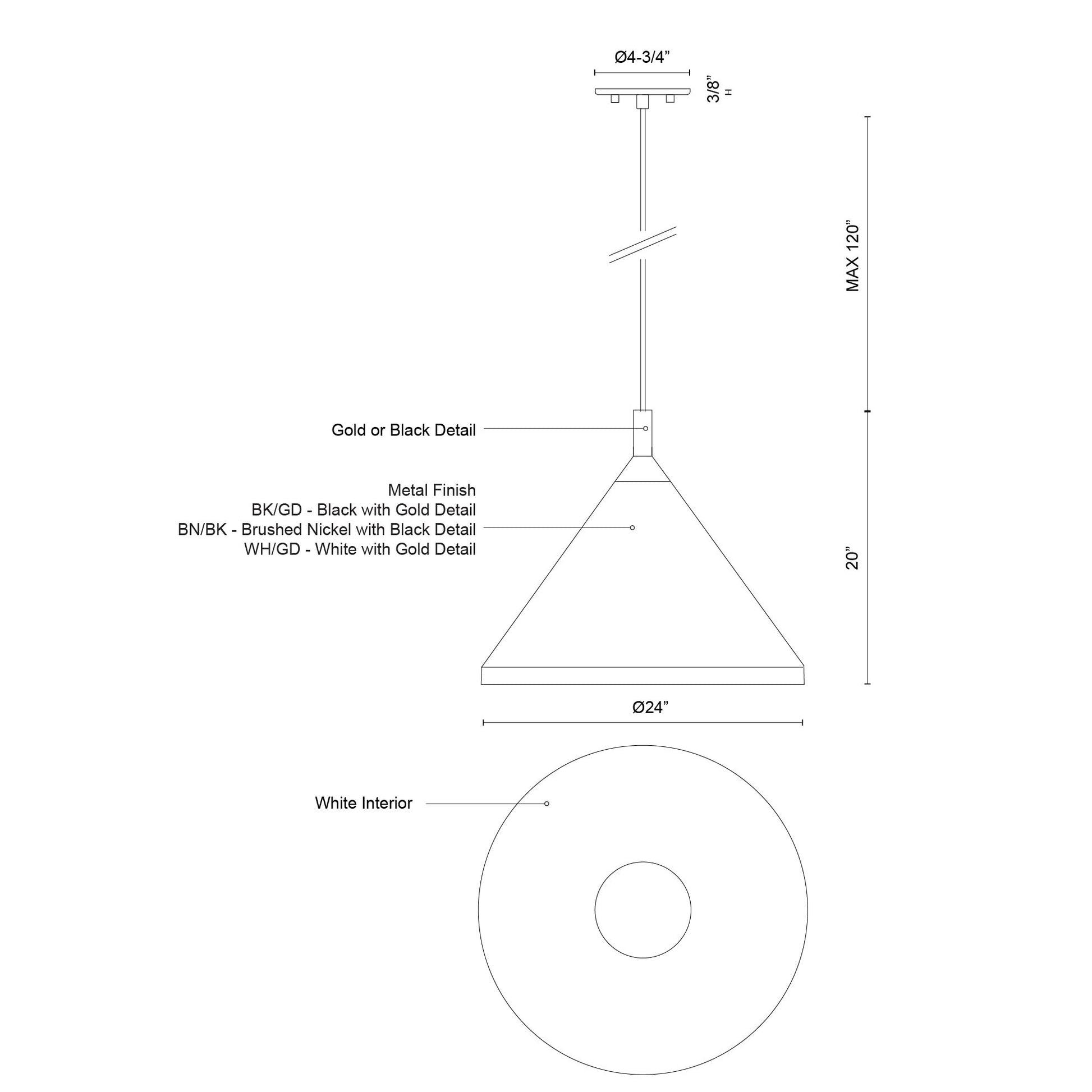 Dorothy 24-in Pendant