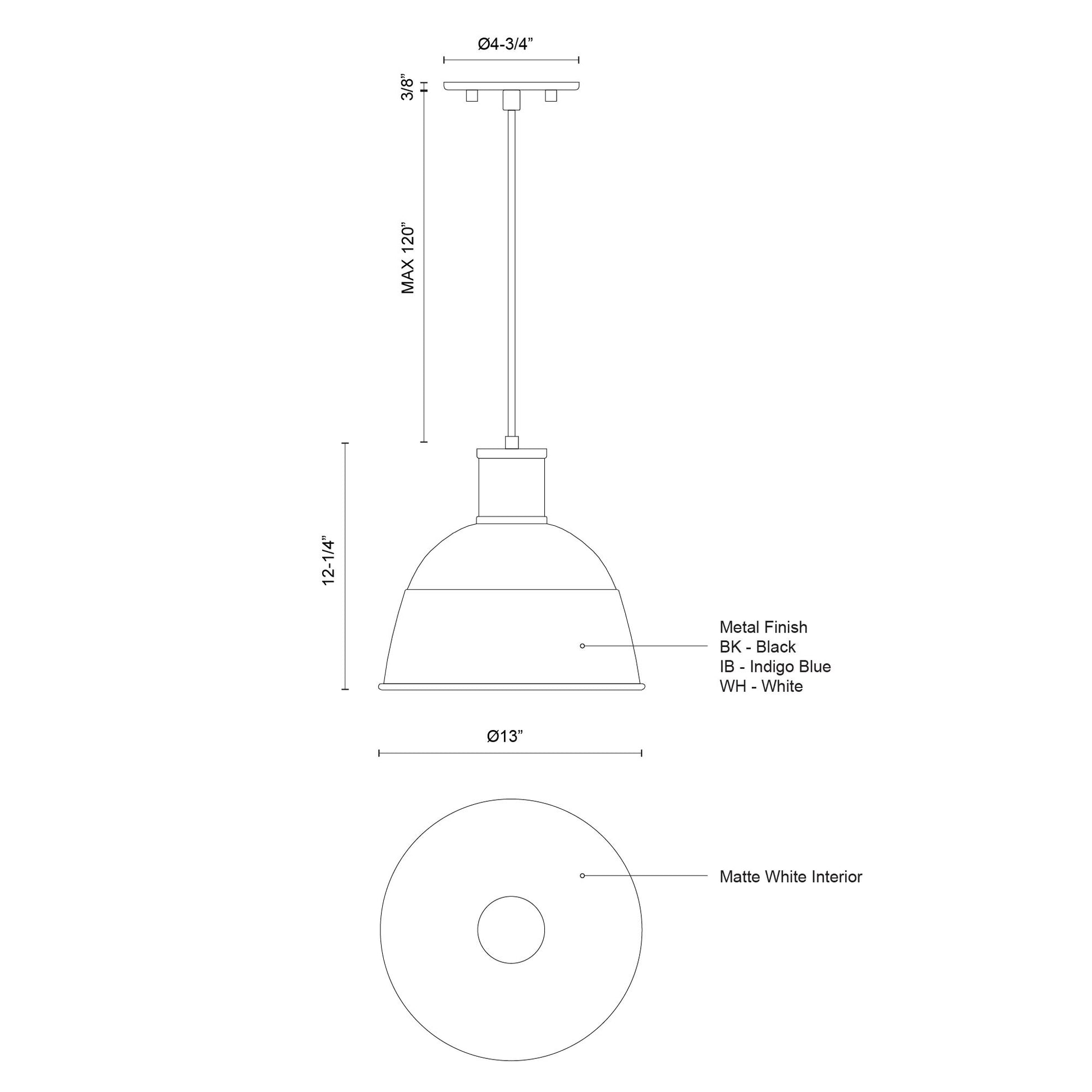 Irving 13-in Pendant