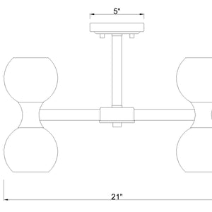 Artemis 10 Light Semi Flush Mount
