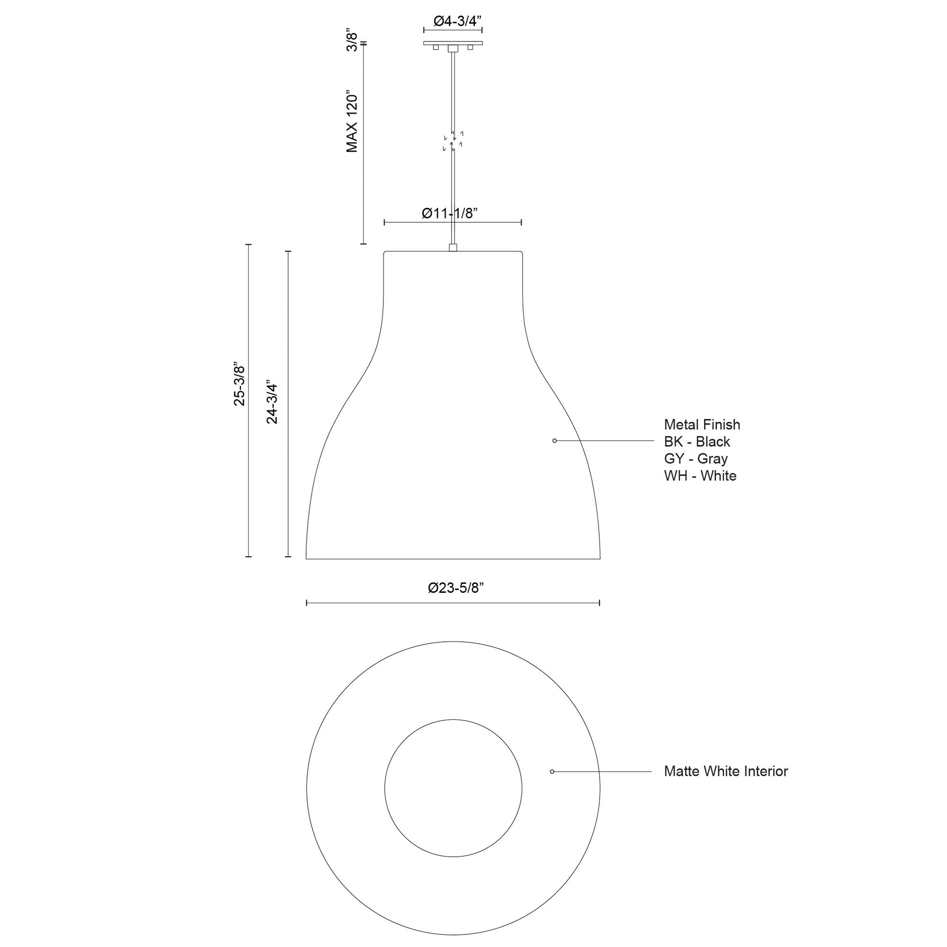Cradle 24-in Pendant