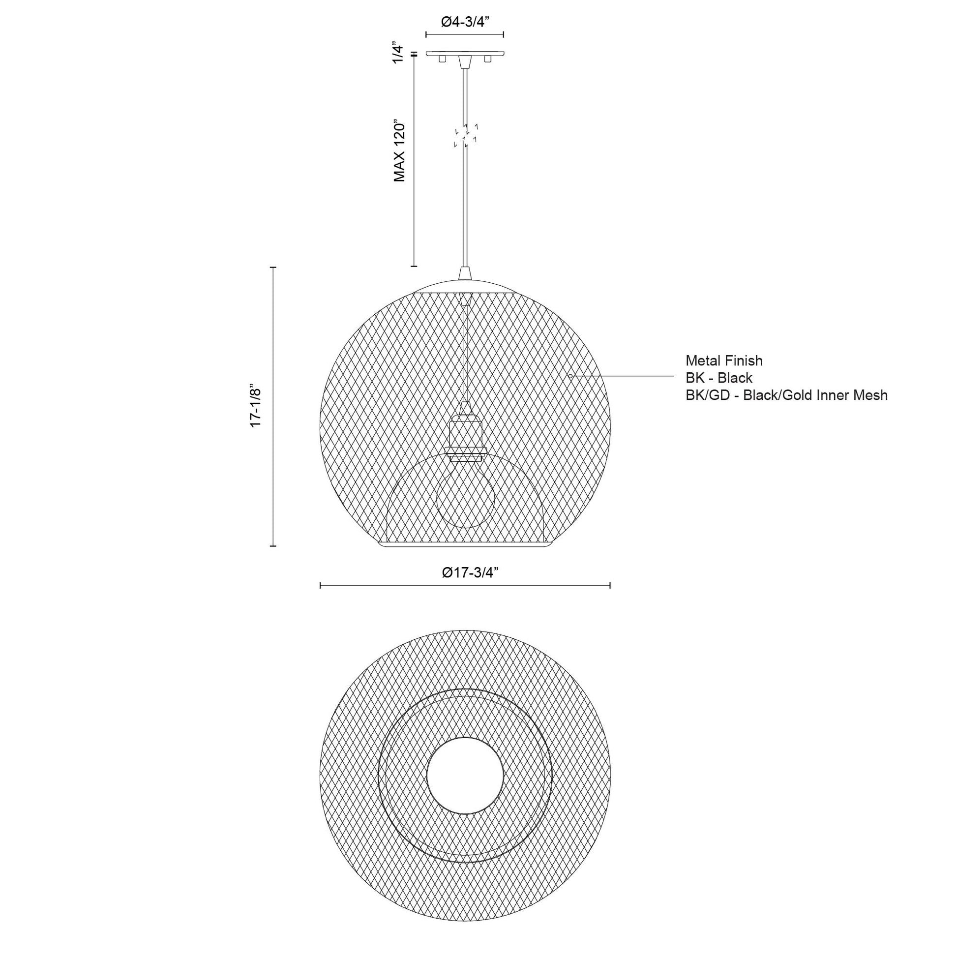 Gibraltar 18-in Pendant
