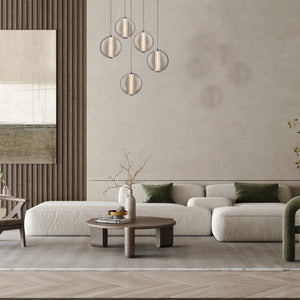 Atomo 5-Light 26" Integrated LED Multi Drop Chandelier