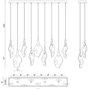 Jateo 13-Light 51" Integrated LED Linear Chandelier