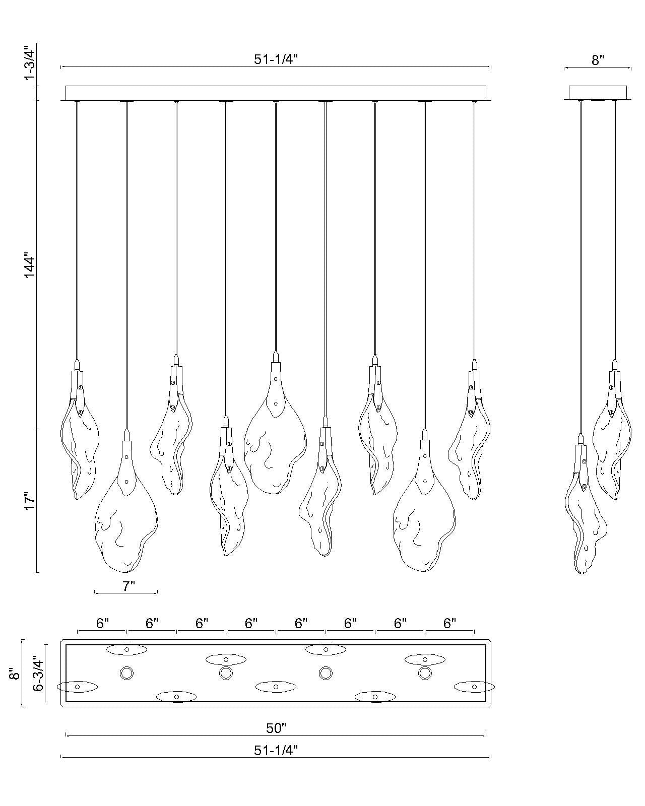 Jateo 13-Light 51" Integrated LED Linear Chandelier