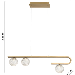 Phillimore 3-Light 32" Integrated LED Linear Chandelier