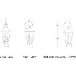 Gannon 3 Light Outdoor Wall Light