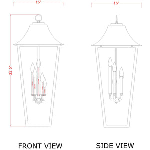 Gannon 5 Light Outdoor Chain Mount Ceiling Fixture