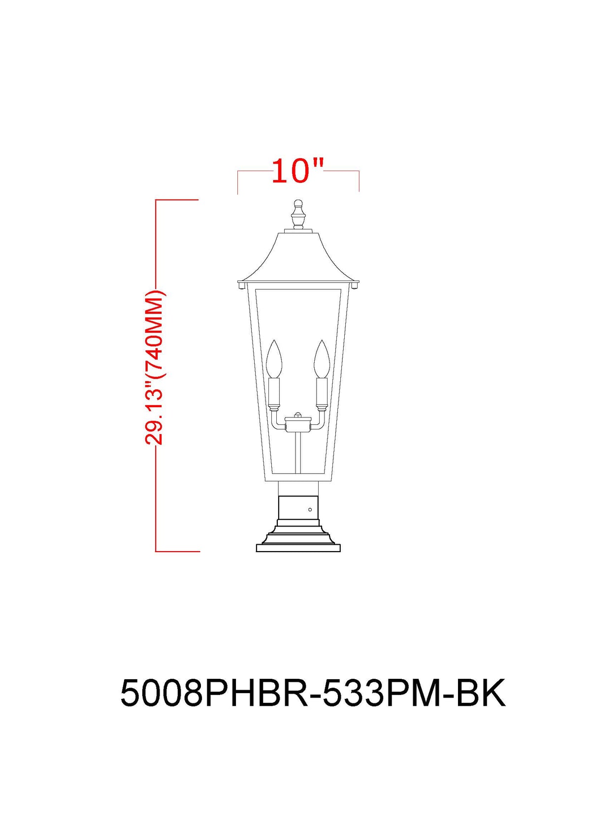Gannon 3 Light Outdoor Pier Mounted Fixture