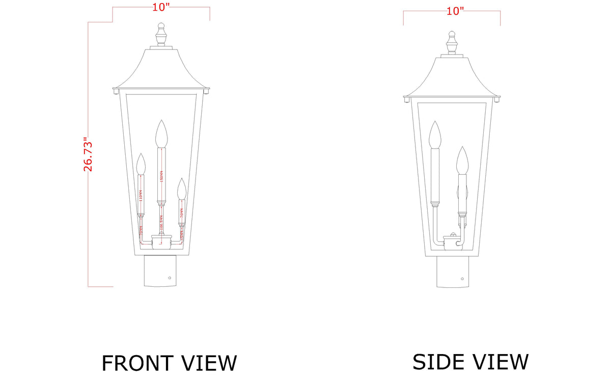 Gannon 3 Light Outdoor Post Mount Fixture