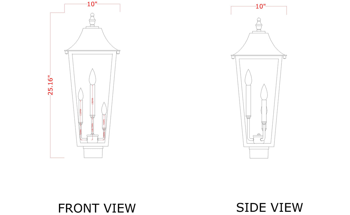 Gannon 3 Light Outdoor Post Mount Fixture