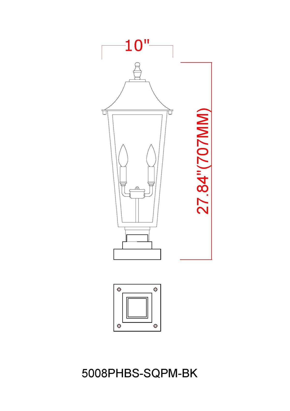 Gannon 3 Light Outdoor Pier Mounted Fixture