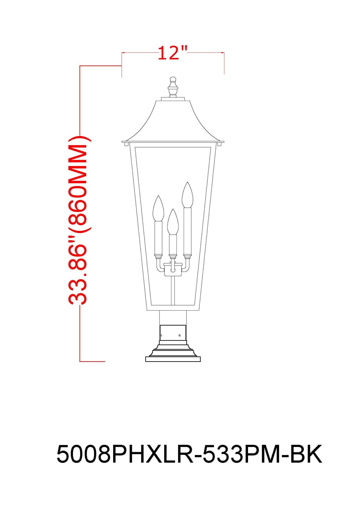 Gannon 3 Light Outdoor Pier Mounted Fixture