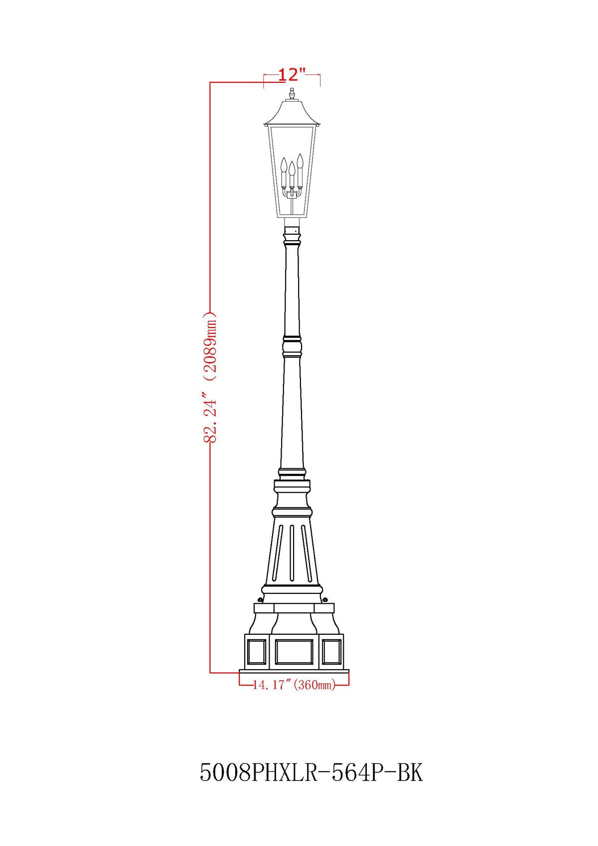 Gannon 3 Light Outdoor Post Mounted Fixture