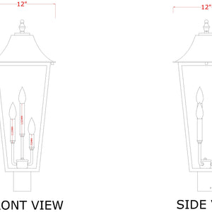 Gannon 3 Light Outdoor Post Mount Fixture
