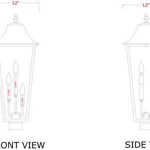 Gannon 3 Light Outdoor Post Mount Fixture
