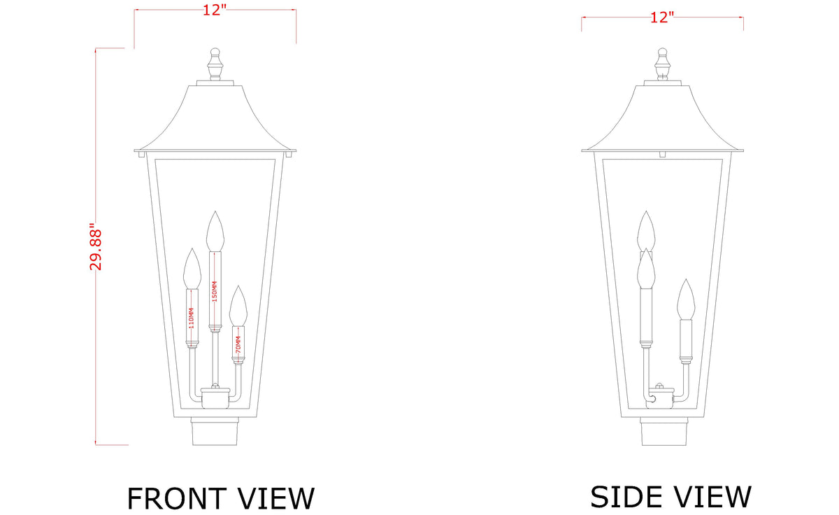 Gannon 3 Light Outdoor Post Mount Fixture