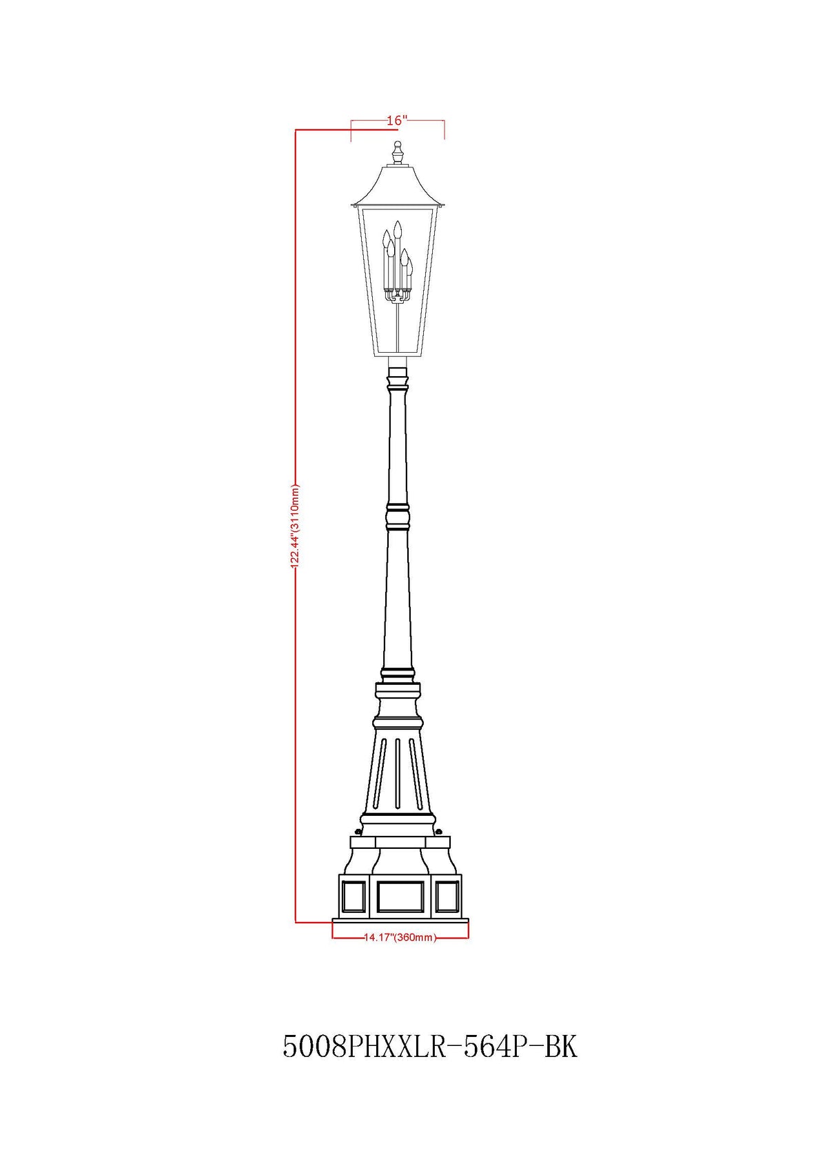 Gannon 5 Light Outdoor Post Mounted Fixture