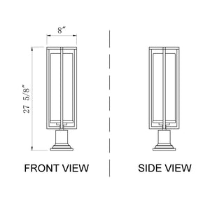 Aura 1 Light Outdoor Pier Mounted Fixture