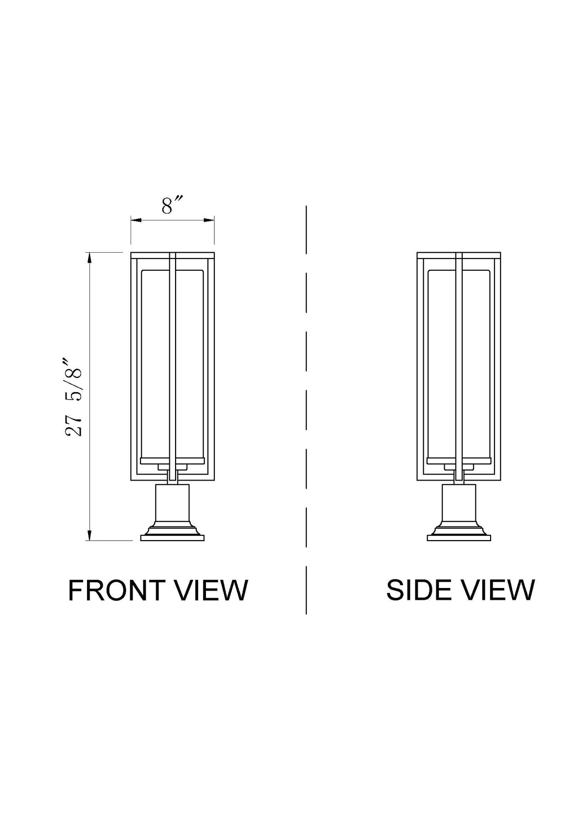 Aura 1 Light Outdoor Pier Mounted Fixture