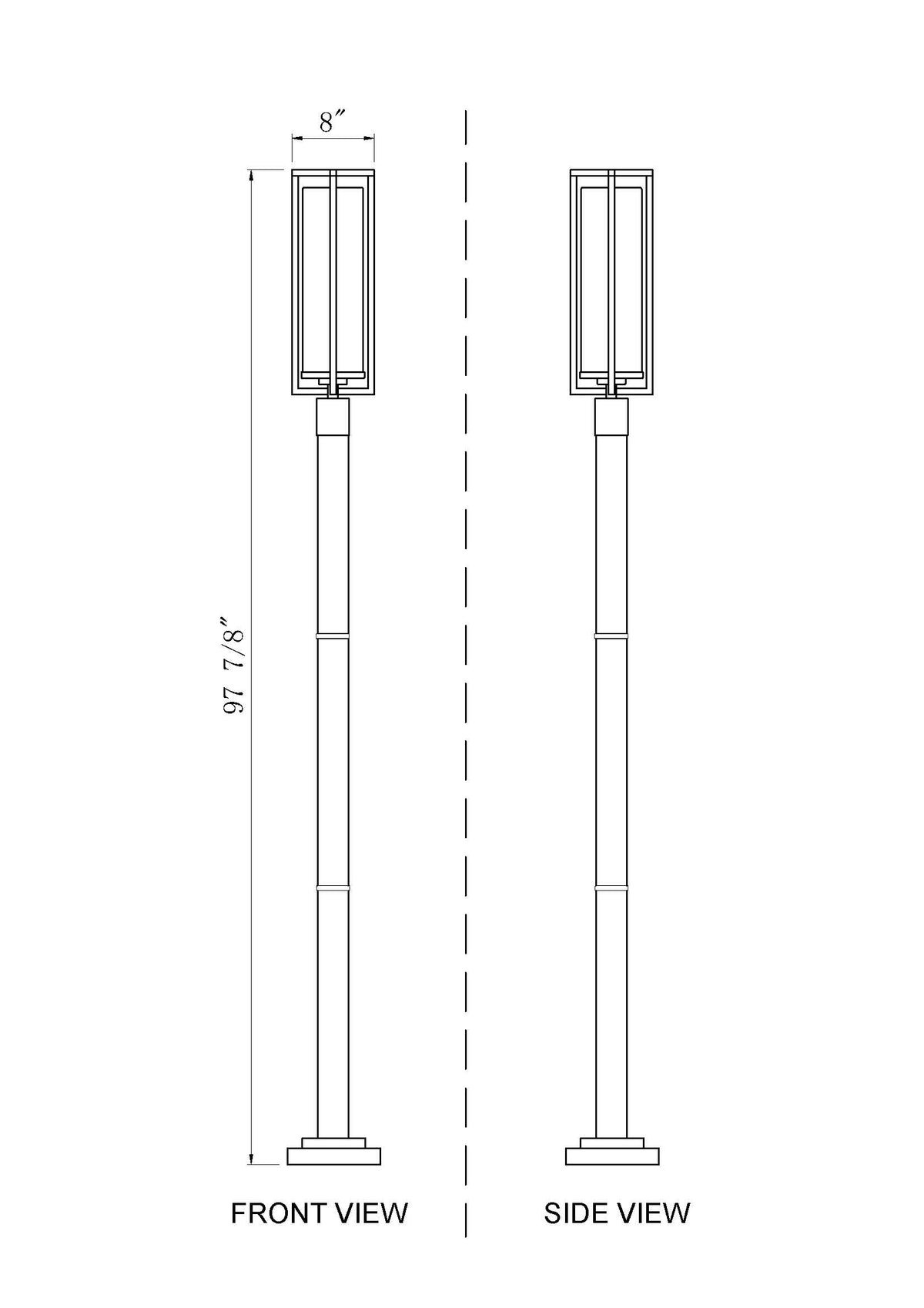 Aura 1 Light Outdoor Post Mounted Fixture
