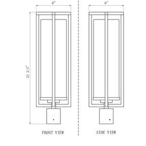 Aura 1 Light Outdoor Post Mount Fixture