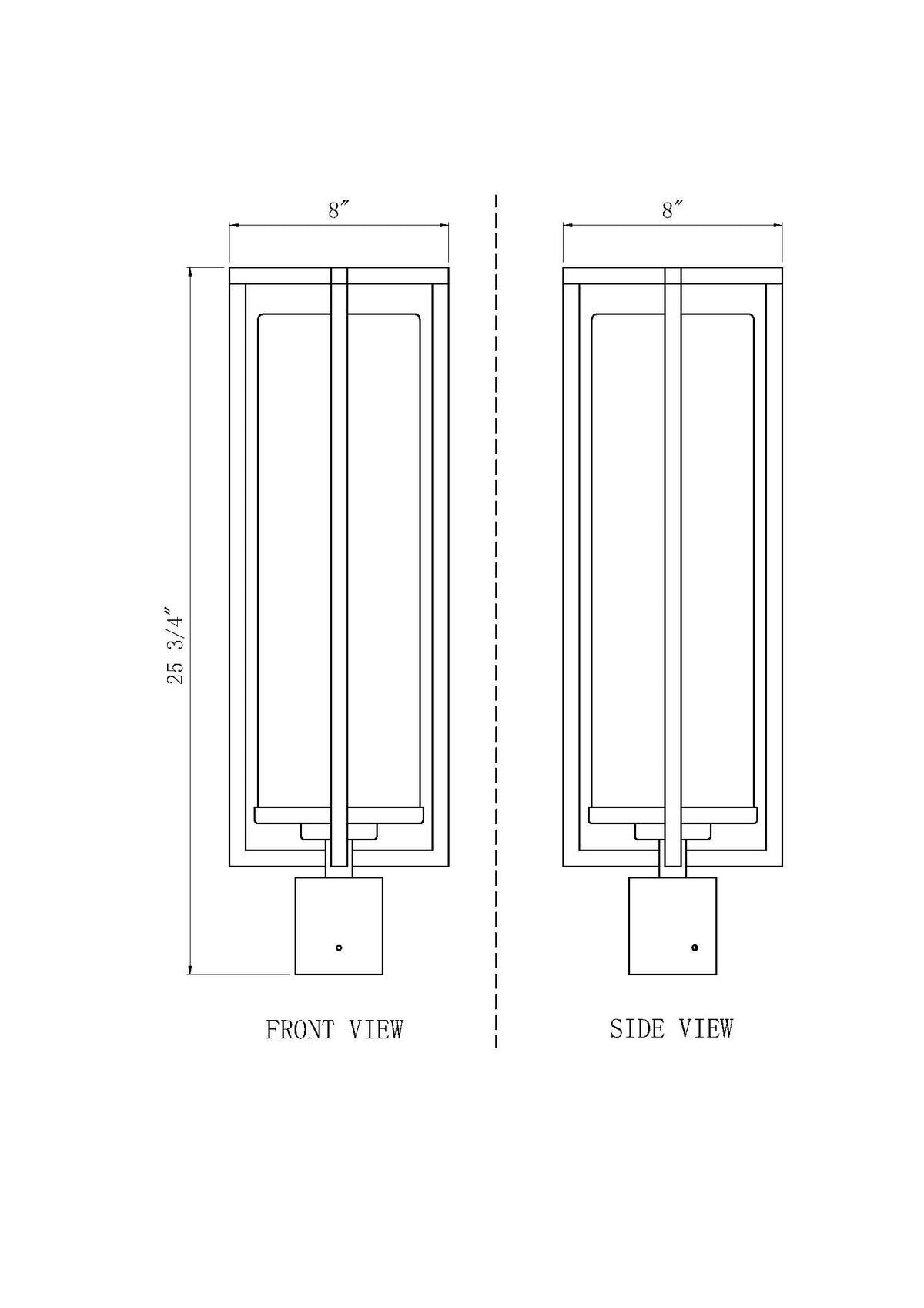 Aura 1 Light Outdoor Post Mount Fixture