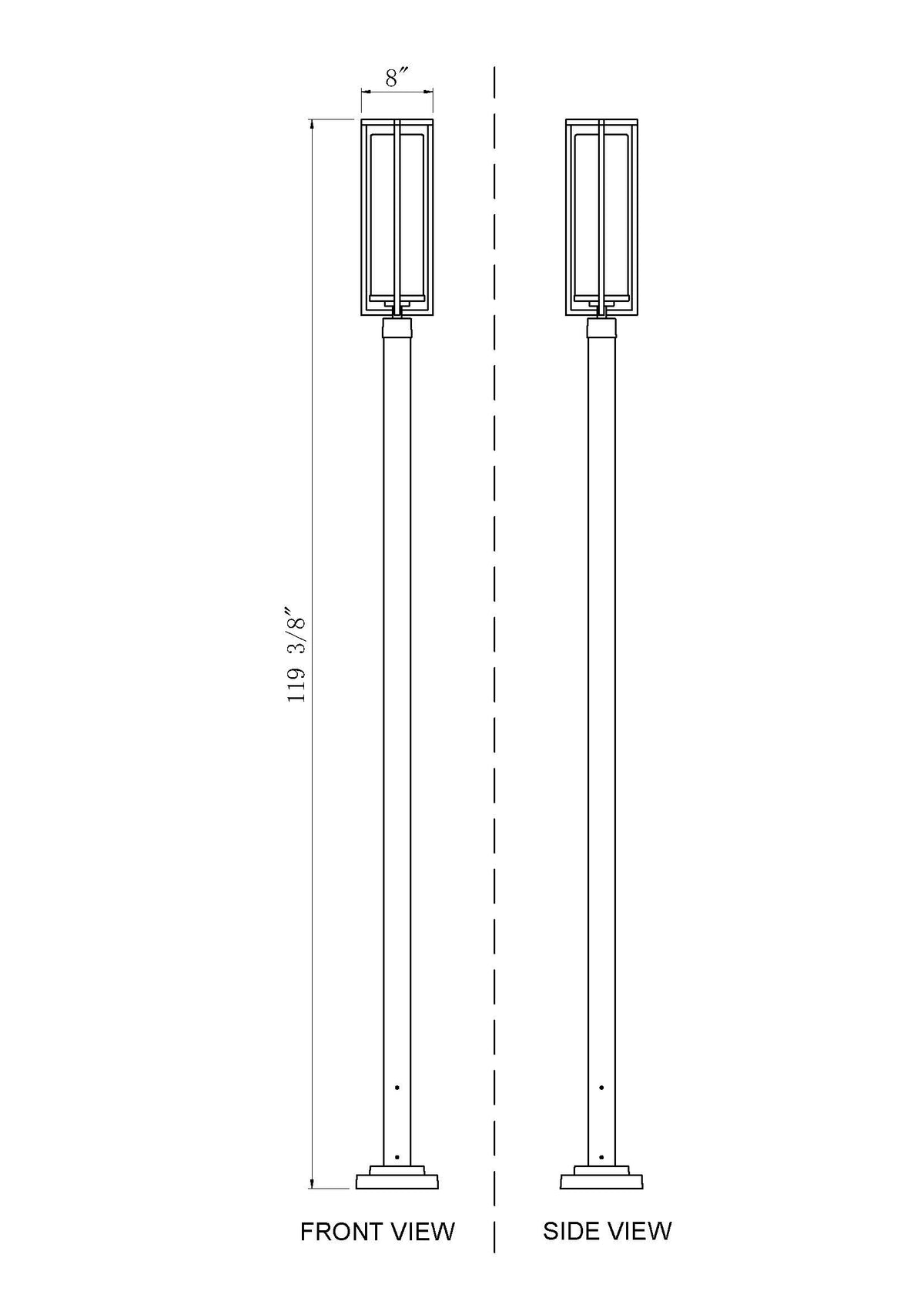 Aura 1 Light Outdoor Post Mounted Fixture
