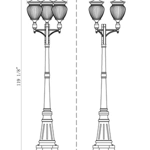 Davina 4 Light Outdoor Post Mounted Fixture