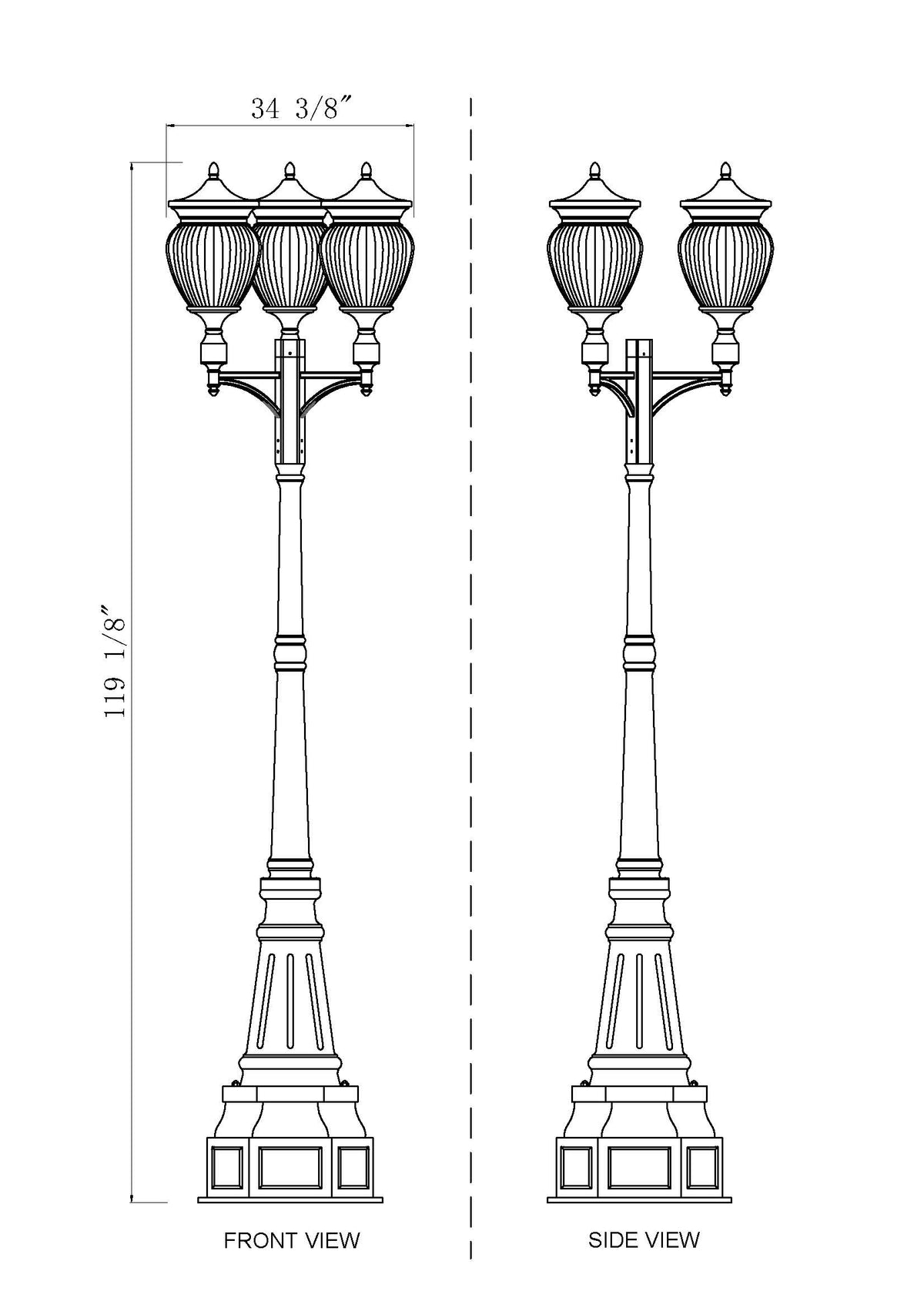 Davina 4 Light Outdoor Post Mounted Fixture