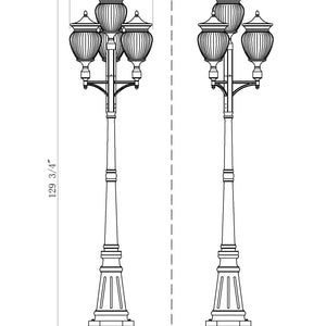Davina 4 Light Outdoor Post Mounted Fixture