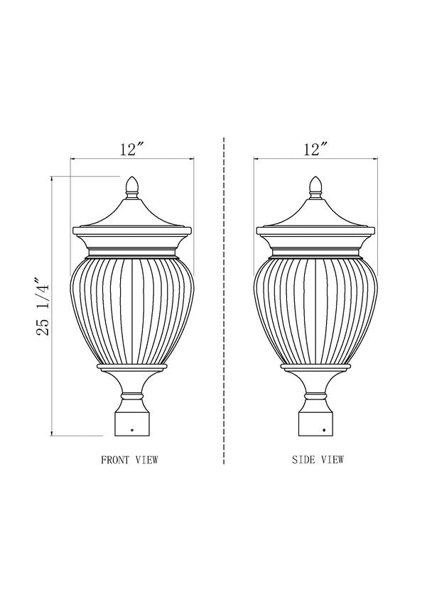 Davina 25.25-in Outdoor Post mount