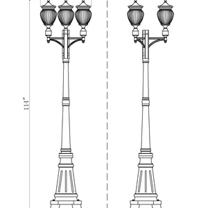 Davina 3 Light Outdoor Post Mounted Fixture
