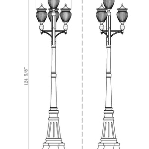 Davina 3 Light Outdoor Post Mounted Fixture