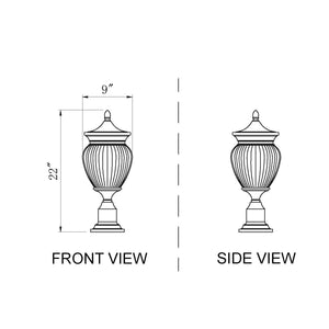 Davina 3 Light Outdoor Pier Mounted Fixture
