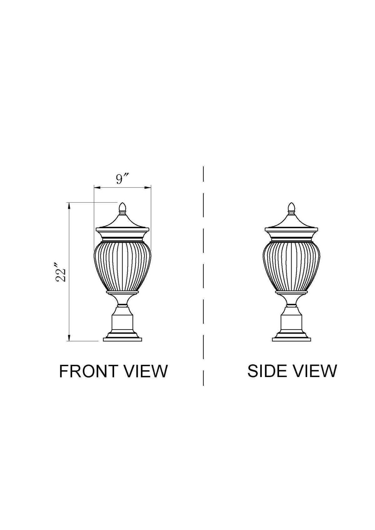 Davina 3 Light Outdoor Pier Mounted Fixture