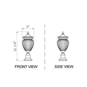 Davina 3 Light Outdoor Pier Mounted Fixture
