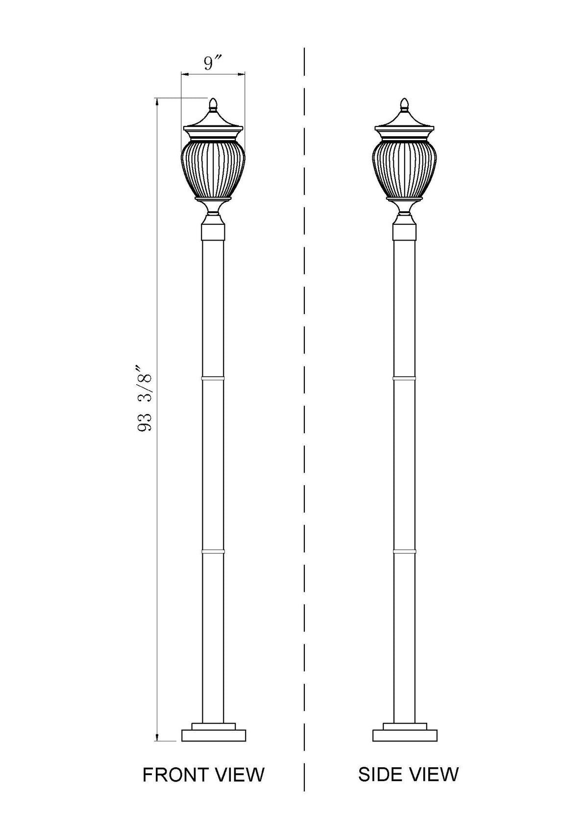 Davina 3 Light Outdoor Post Mounted Fixture