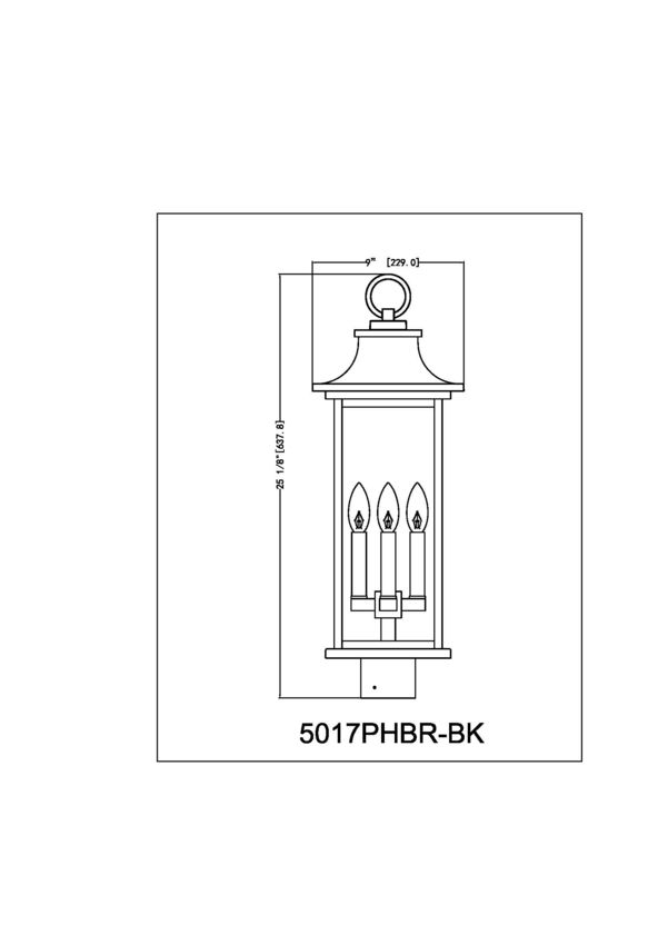 Tiberius 25.25-in Outdoor Post Mount