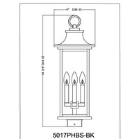 Tiberius 24.5-in Outdoor Post Mount
