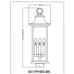 Tiberius 24.5-in Outdoor Post Mount
