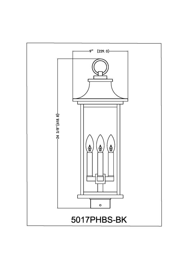 Tiberius 24.5-in Outdoor Post Mount